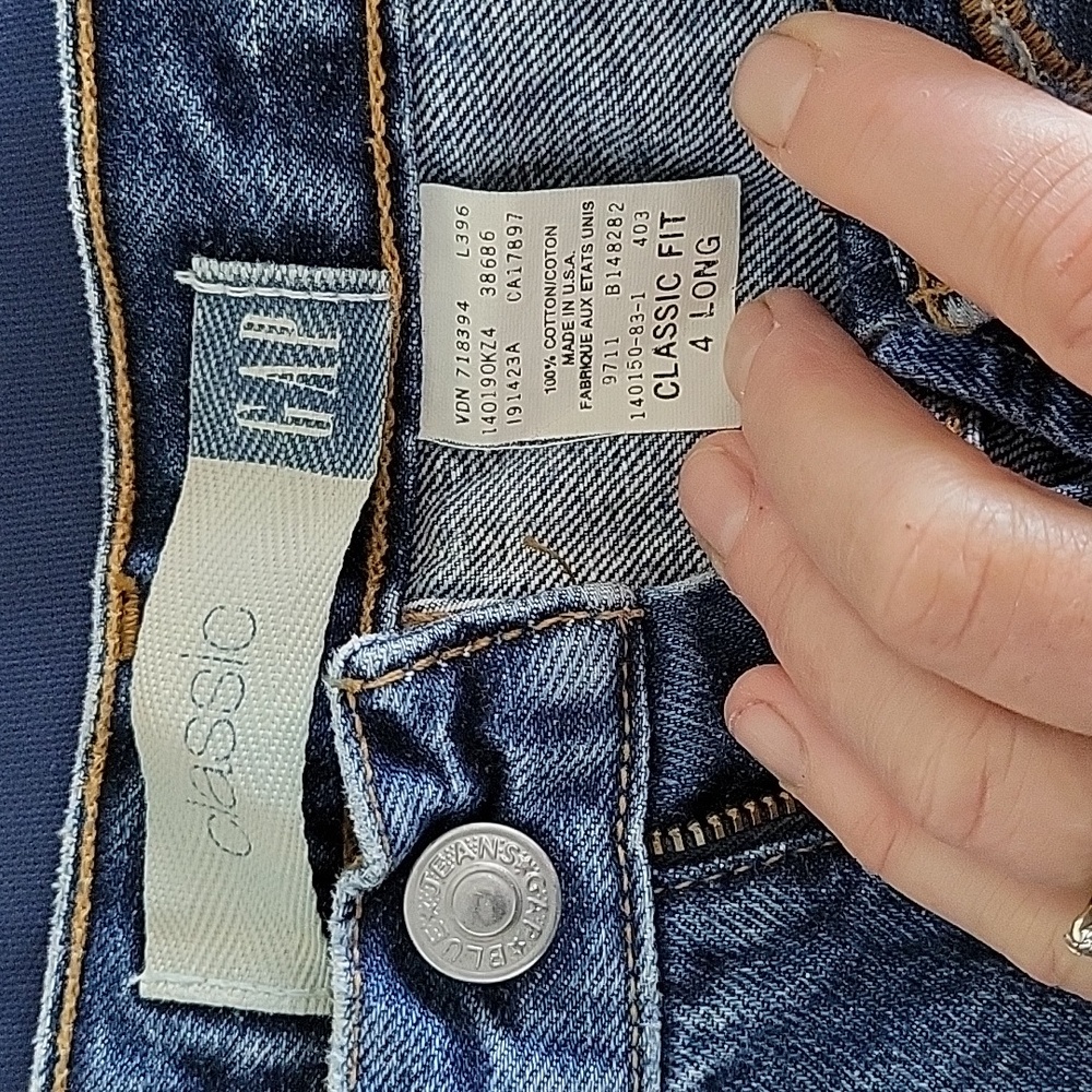 Gap classic high rise jeans, straight leg